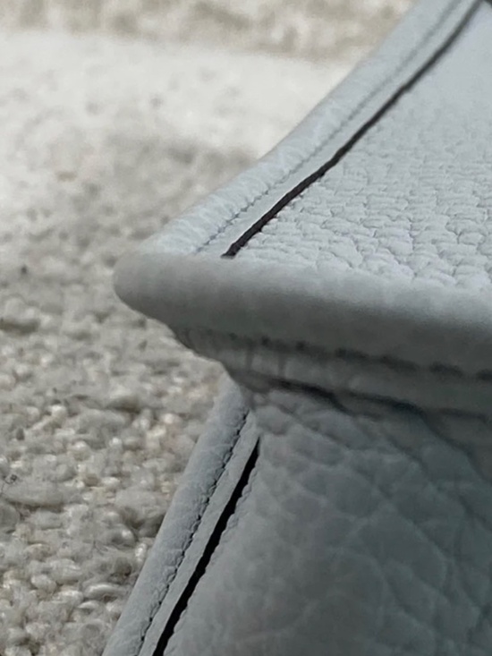 Authentic Pre-Owned Hermès Mini Evelyne TPM 16 m Bleu Pale / Gris - Picture 10 of 15